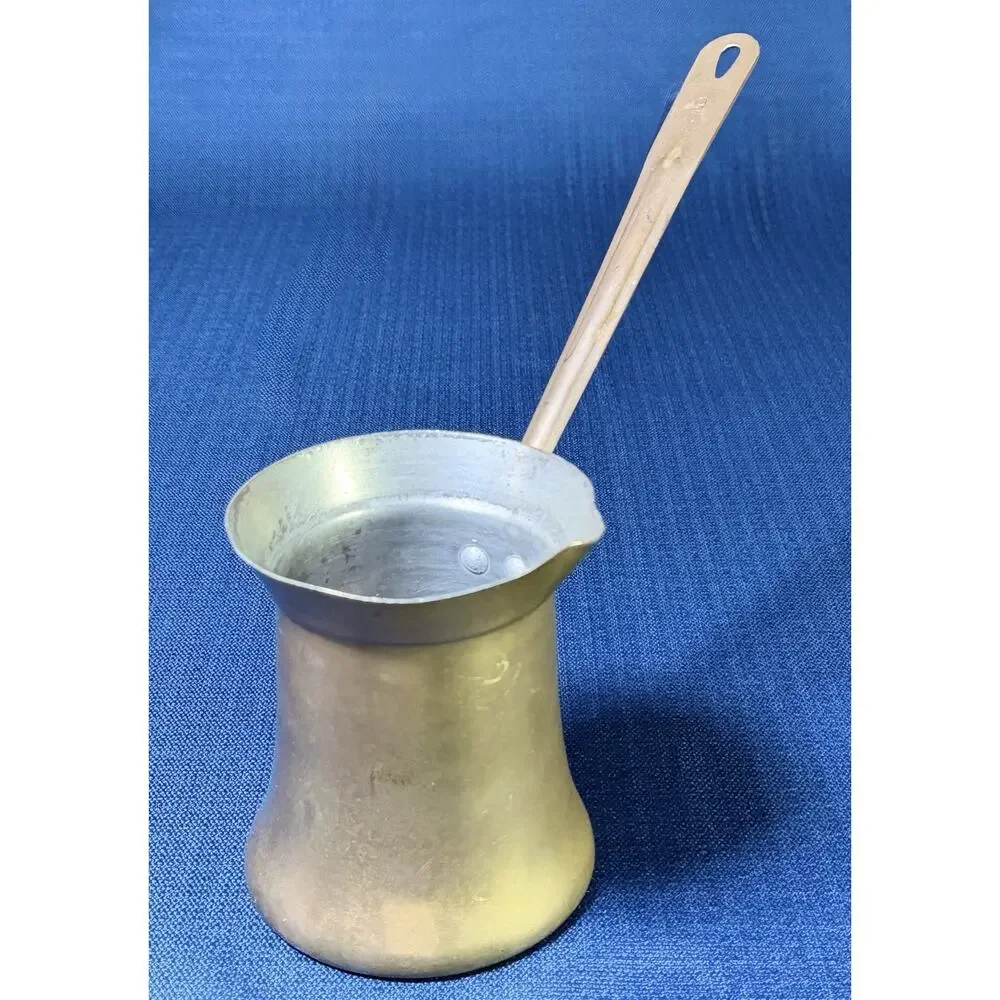 Vtg Brass Ibrik Cezve Arabic Turkish Pot Size 8 Lebanon w/ Cloth Filter